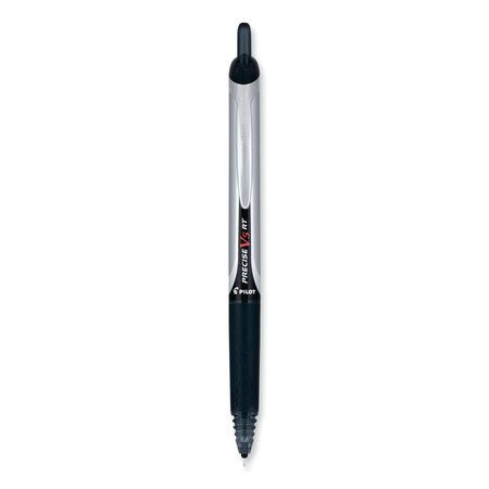 PILOT Precise V5RT Roller Ball Pen, Retractable, Extra-Fine 0.5 mm, Black Ink, Black Barrel, PK30 PK PIL84067